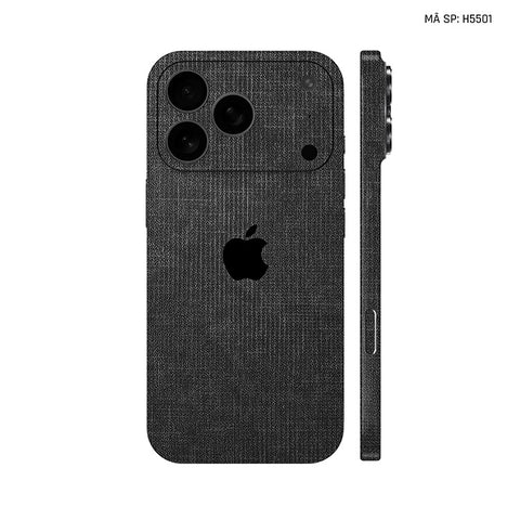 Miếng Dán Da IPhone 17 Series Vân Vải Xám Tối | H5501