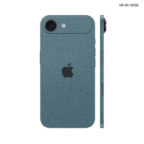 Miếng Dán Da IPhone 17 Series Vân Vải Xanh Cổ Vịt | H5706
