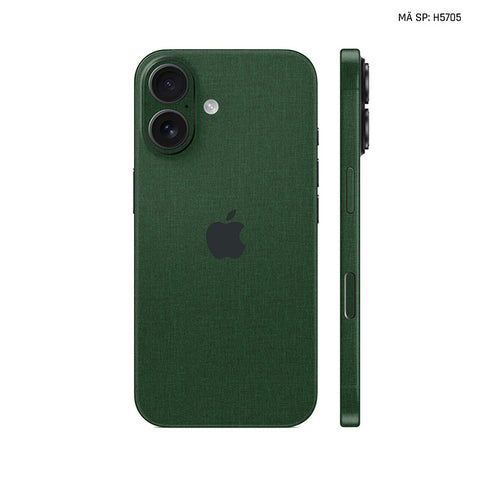 Miếng Dán Da IPhone 17 Series Vân Vải Xanh Lá | H5705