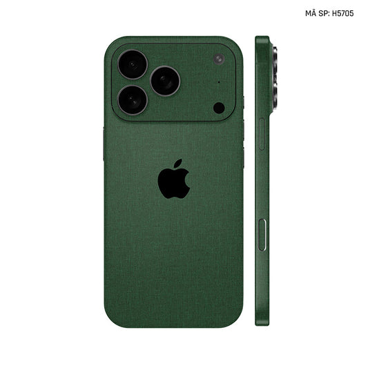 Miếng Dán Da IPhone 17 Series Vân Vải Xanh Lá | H5705