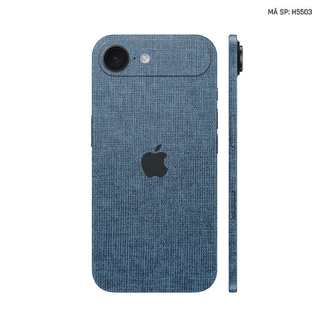 Miếng Dán Da IPhone 17 Series Vân Vải Xanh Navy | H5503