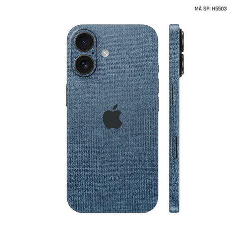 Miếng Dán Da IPhone 17 Series Vân Vải Xanh Navy | H5503
