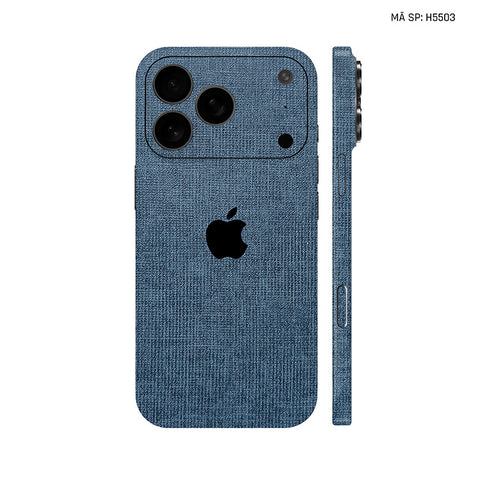 Miếng Dán Da IPhone 17 Series Vân Vải Xanh Navy | H5503