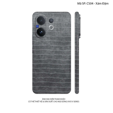 Miếng Dán Da Vivo V60 Series Vân Cá Sấu Xám Đậm | CS04