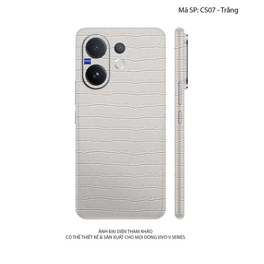 Miếng Dán Da Vivo V60 Series Vân Cá Sấu Trắng | CS07