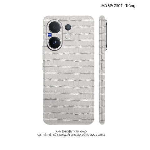 Miếng Dán Da Vivo V60 Series Vân Cá Sấu Trắng | CS07