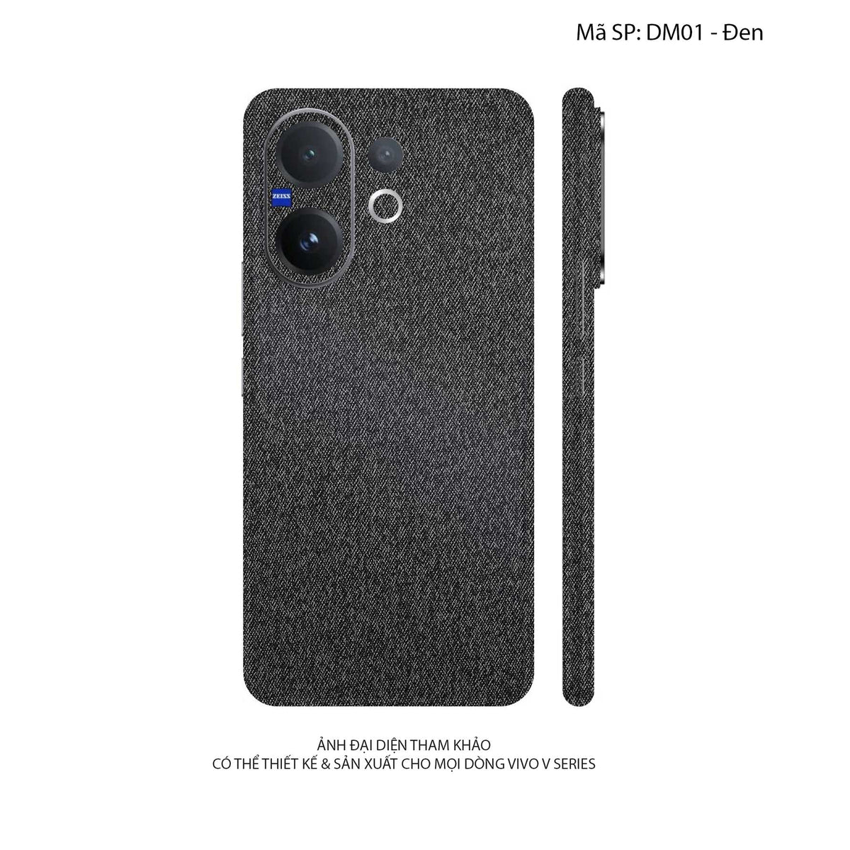 Miếng Dán Da Vivo V60 Series Vân Demin Đen | DM01