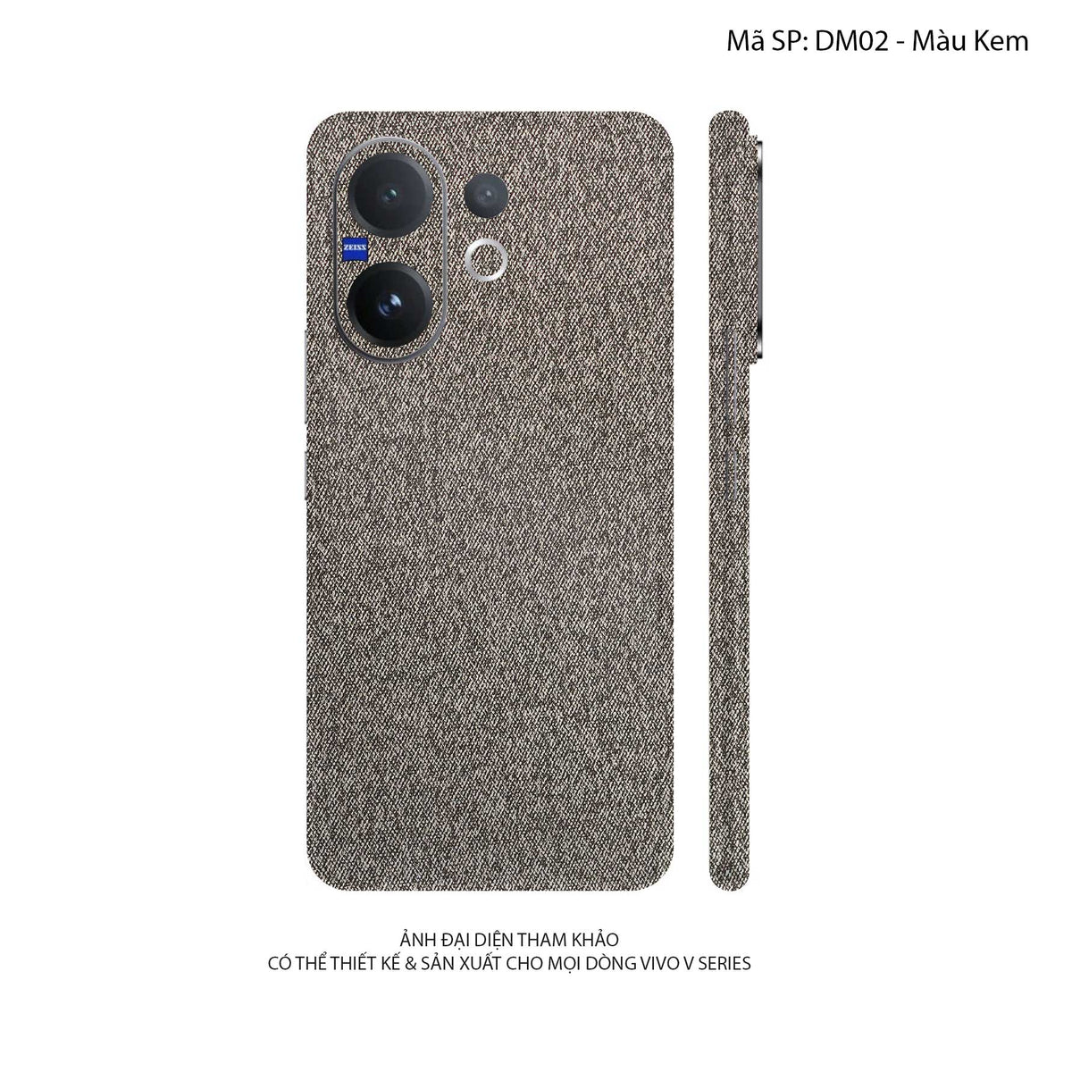 Miếng Dán Da Vivo V60 Series Vân Demin Kem | DM02