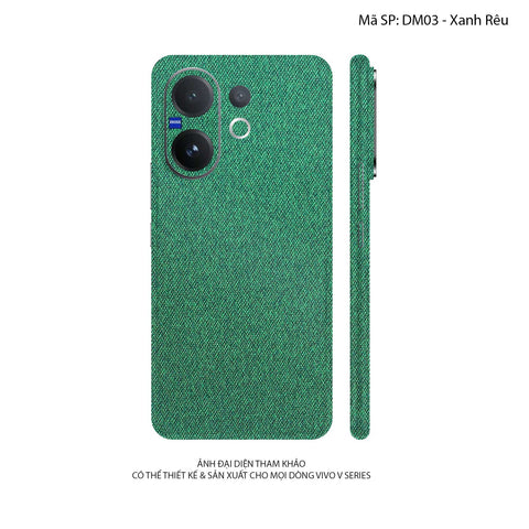 Miếng Dán Da Vivo V60 Series Vân Demin Xanh Rêu | DM03