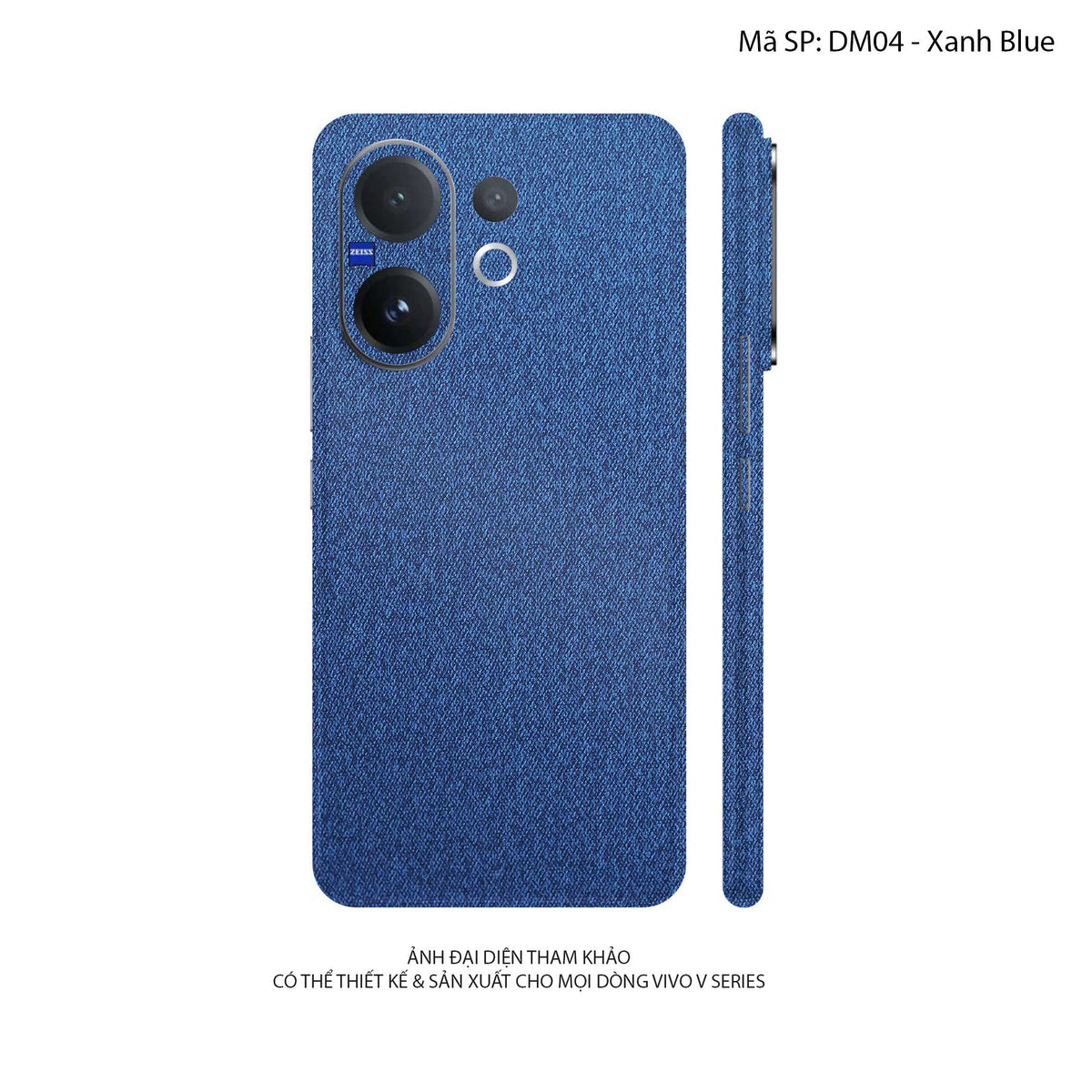 Miếng Dán Da Vivo V60 Series Vân Demin Xanh Blue | DM04
