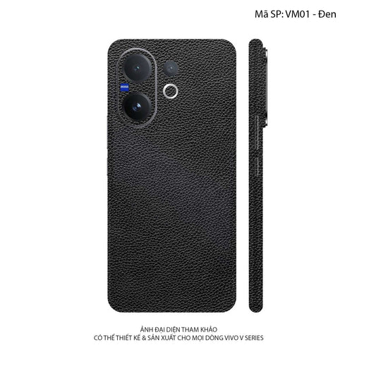 Miếng Dán Da Vivo V60 Series Vân Mil Đen | VM01