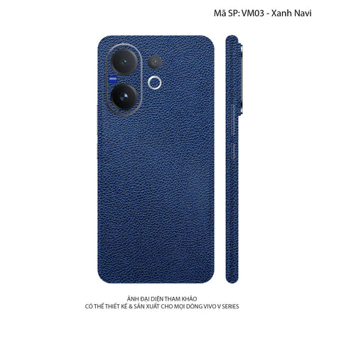 Miếng Dán Da Vivo V60 Series Vân Mil Xanh Navy | VM03