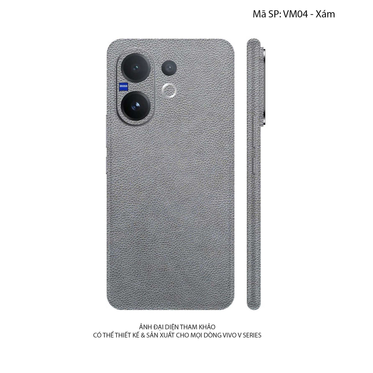 Miếng Dán Da Vivo V60 Series Vân Mil Xám | VM04
