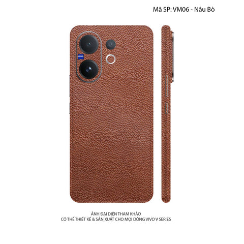 Miếng Dán Da Vivo V60 Series Vân Mil Nâu Bò | VM06