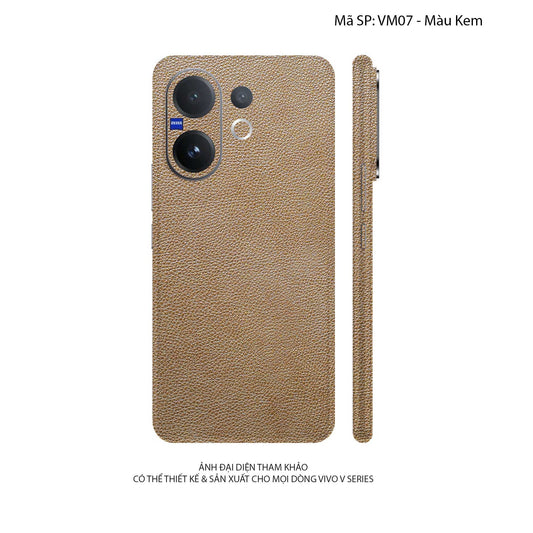 Miếng Dán Da Vivo V60 Series Vân Mil Kem | VM07