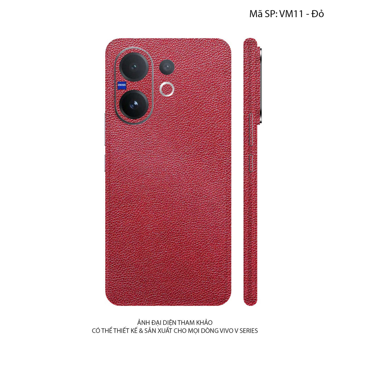 Miếng Dán Da Vivo V60 Series Vân Mil Đỏ | VM11