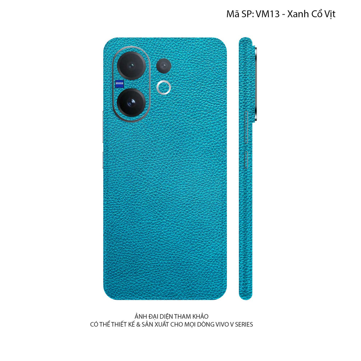 Miếng Dán Da Vivo V60 Series Vân Mil Xanh Cổ Vịt | VM13