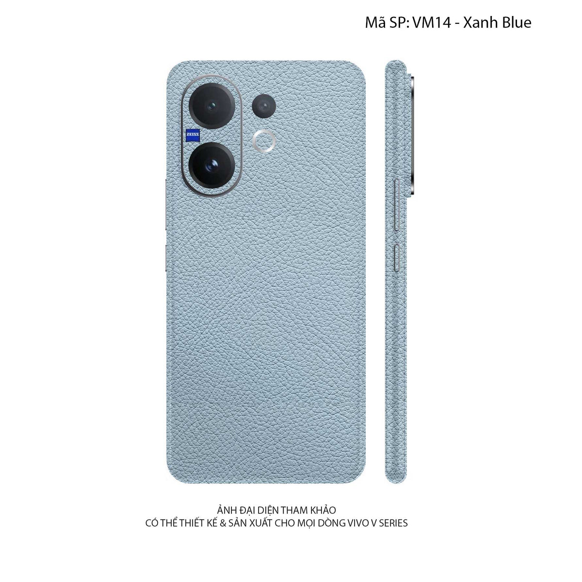 Miếng Dán Da Vivo V60 Series Vân Mil Xanh Blue | VM14
