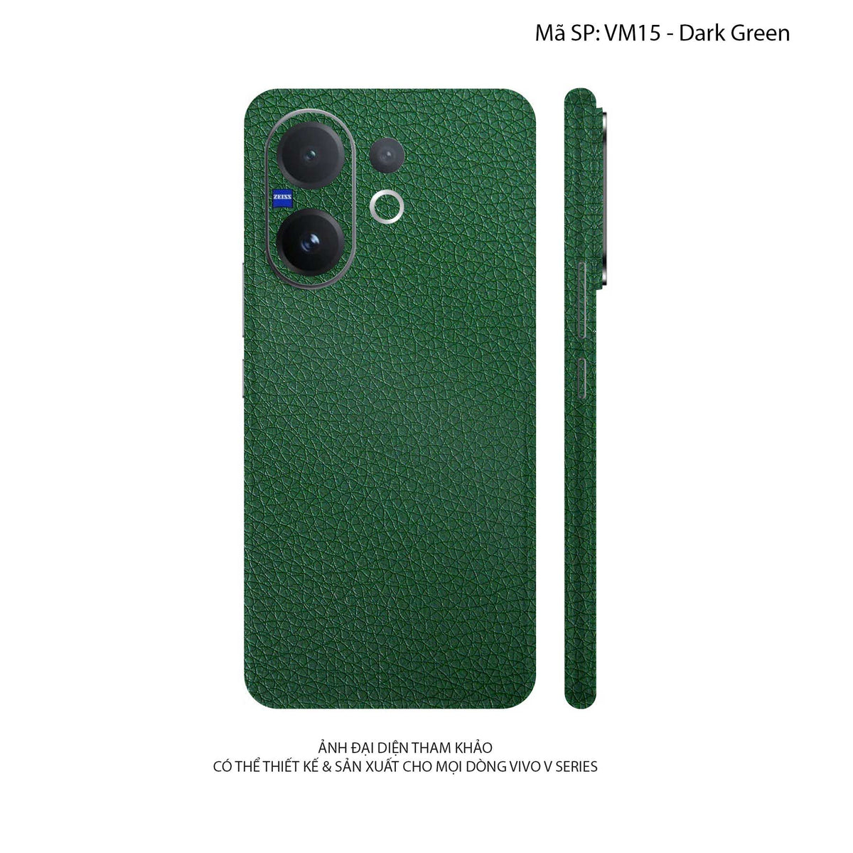 Miếng Dán Da Vivo V60 Series Vân Mil Xanh Đậm | VM15