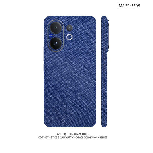 Miếng Dán Da Vivo V60 Series Vân Saffiano Xanh Navy | SF05
