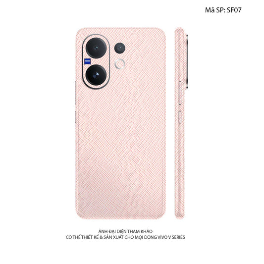 Miếng Dán Da Vivo V60 Series Vân Saffiano Hồng | SF07
