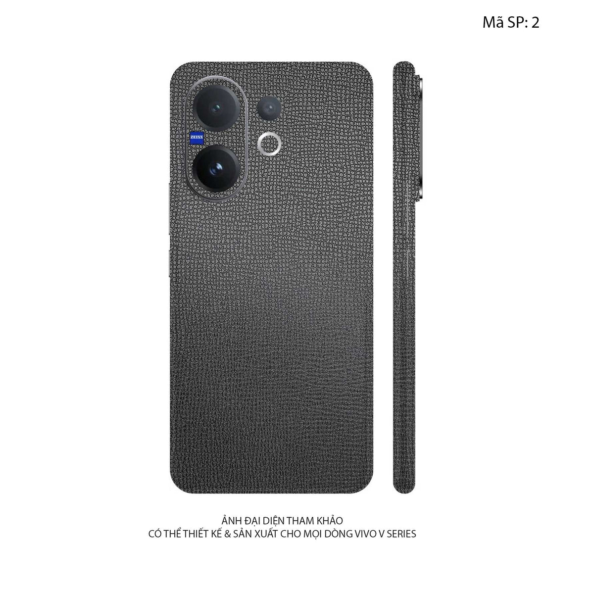 Miếng Dán Da Vivo V60 | Lite Vân Voi Đen 02