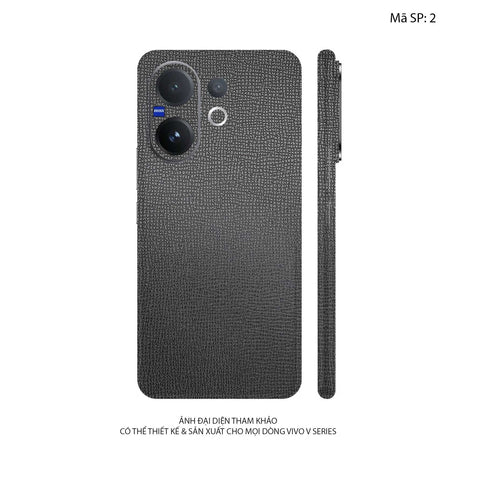 Miếng Dán Da Vivo V60 | Lite Vân Voi Đen 02