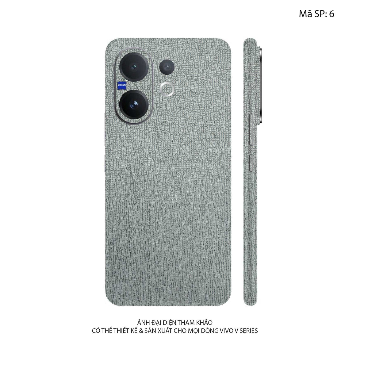 Miếng Dán Da Vivo V60 | Lite Vân Voi Xám 06
