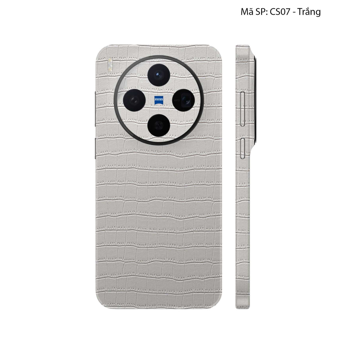 Miếng Dán Da Vivo X300 Series Vân Cá Sấu Trắng | CS07