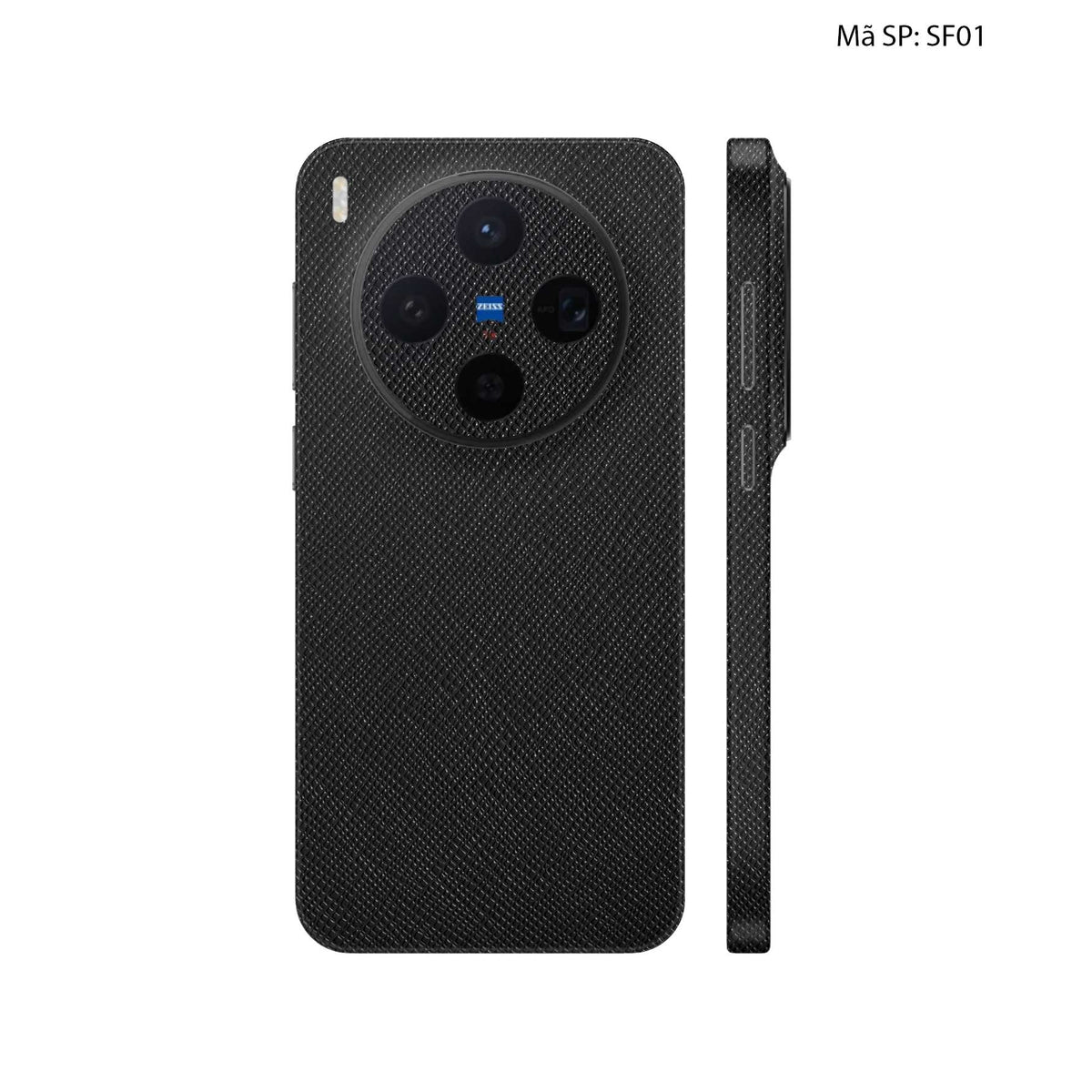 Miếng Dán Da Vivo X300 Series Vân Saffiano Đen | SF01