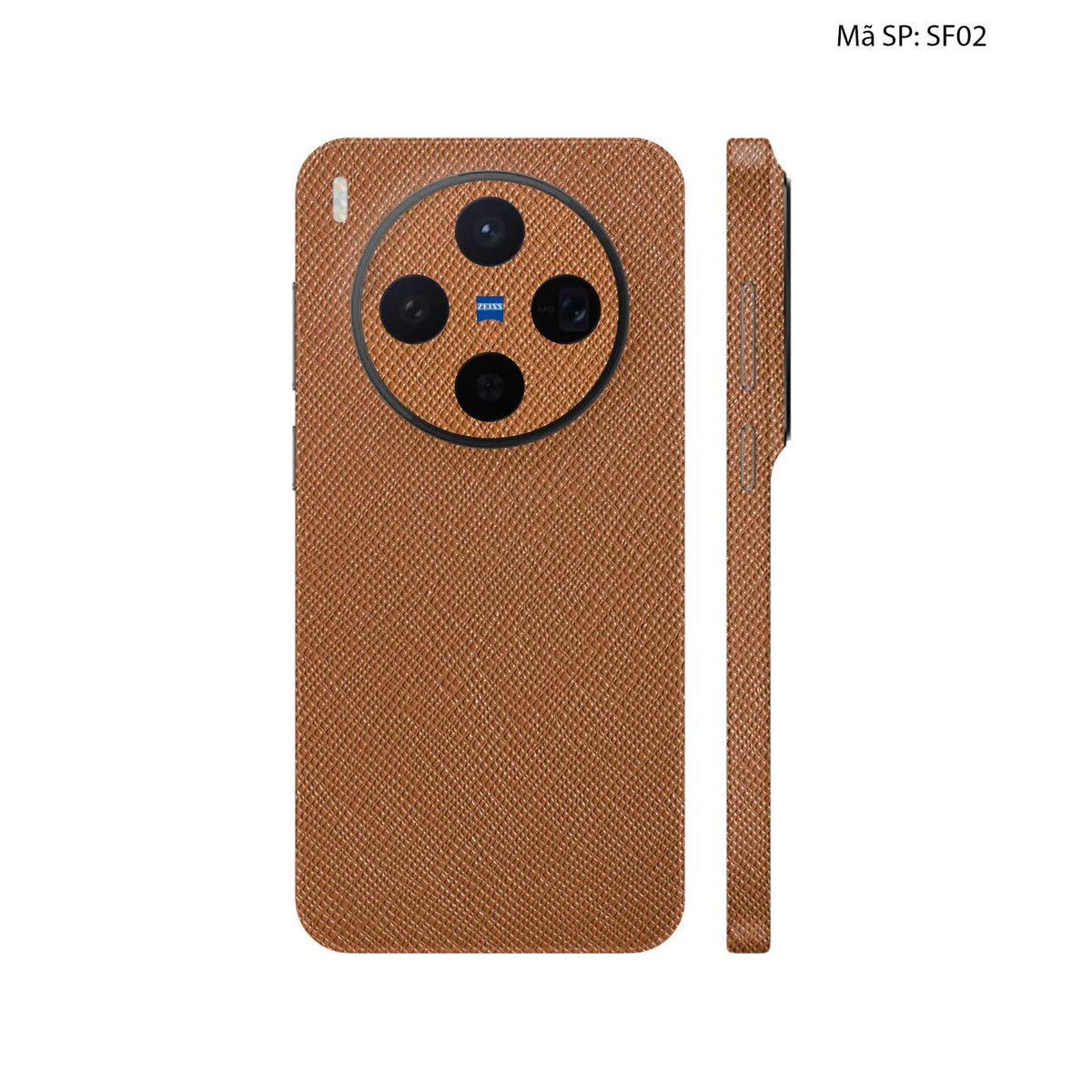 Miếng Dán Da Vivo X300 Series Vân Saffiano Nâu | SF02