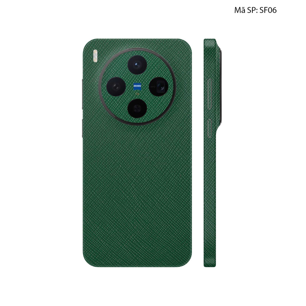 Miếng Dán Da Vivo X300 Series Vân Saffiano Xanh Rêu | SF06