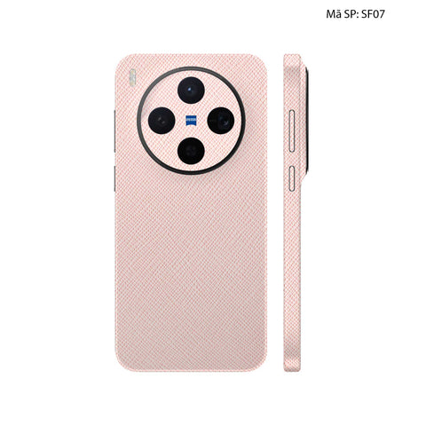 Miếng Dán Da Vivo X300 Series Vân Saffiano Hồng | SF07