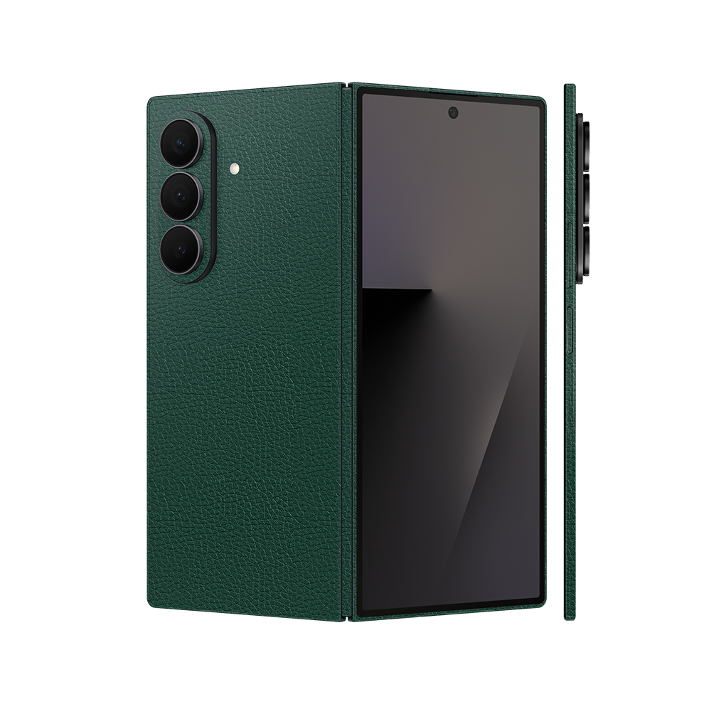 Miếng Dán Da Samsung Z Fold 7 Vân Mil Xanh Rêu