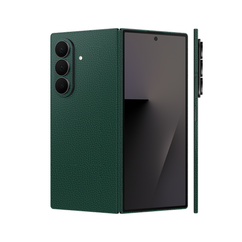 Miếng Dán Da Samsung Z Fold 7 Vân Mil Xanh Rêu