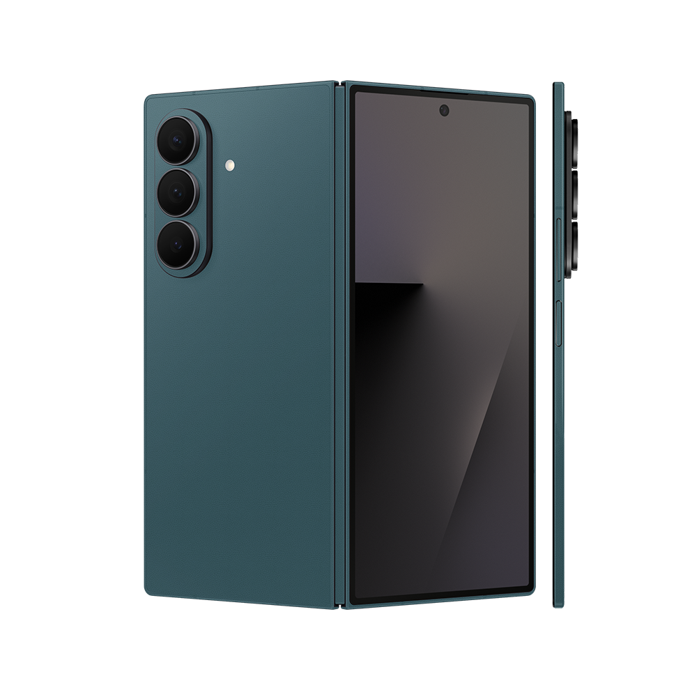 Miếng Dán Da Samsung Z Fold 7 Vân Aran Xanh Cổ Vịt