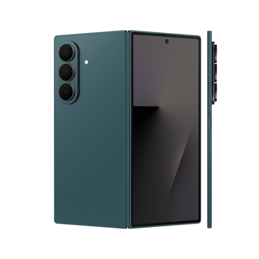 Miếng Dán Da Samsung Z Fold 7 Vân Aran Xanh Cổ Vịt