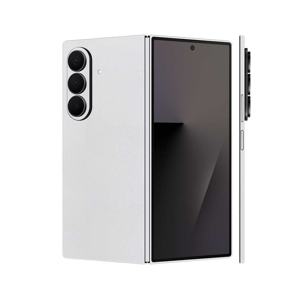 Miếng Dán Da Samsung Z Fold 7 Vân Fabic Trắng