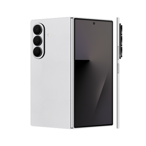 Miếng Dán Da Samsung Z Fold 7 Vân Fabic Trắng