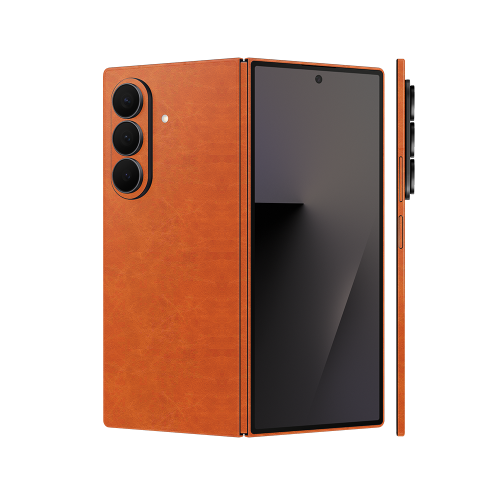 Miếng Dán Da Samsung Z Fold 7 Vân Nappa Nâu Bò