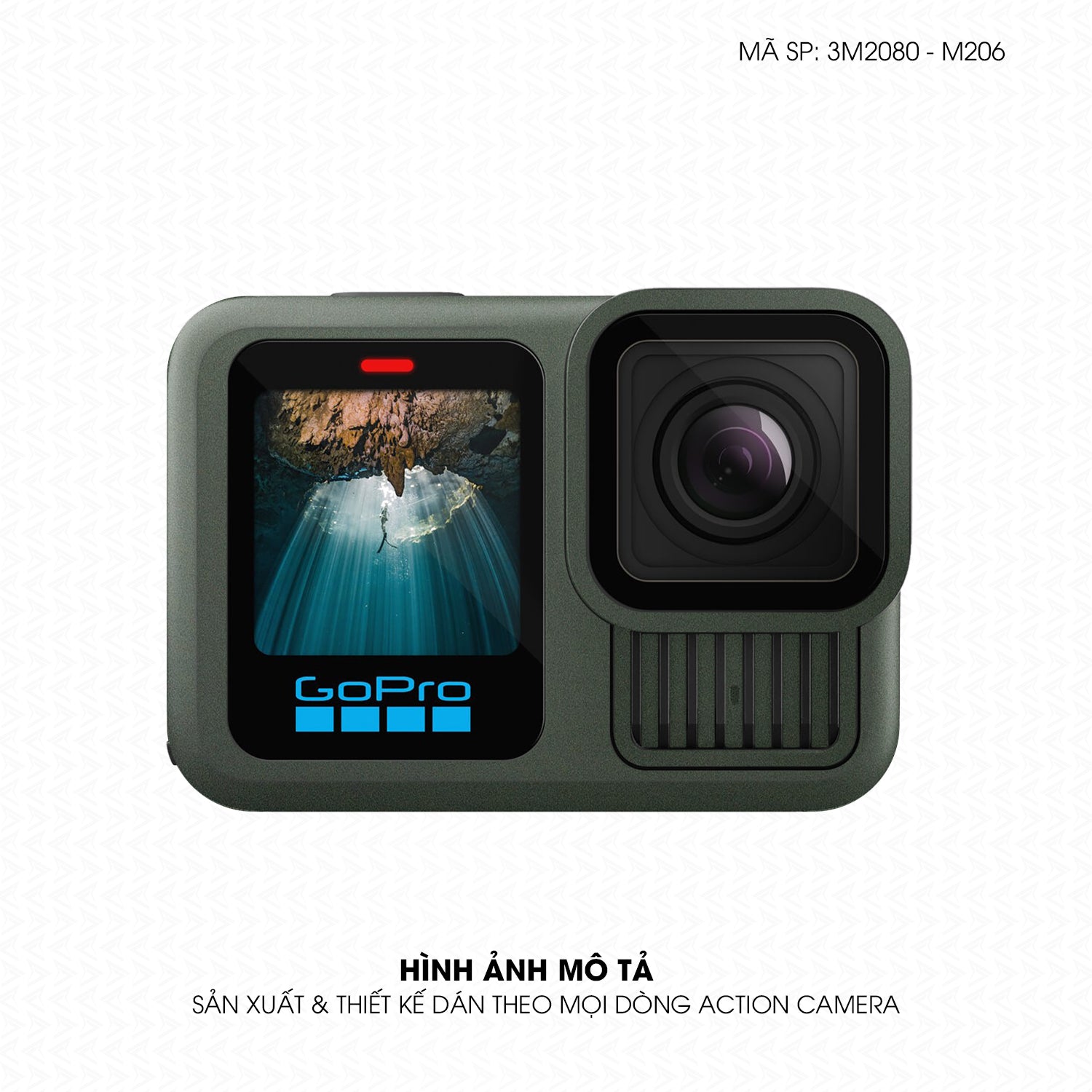 Dán Skin 3M Đổi Màu Action Camera Xanh Quân Đội | 3M2080-M206