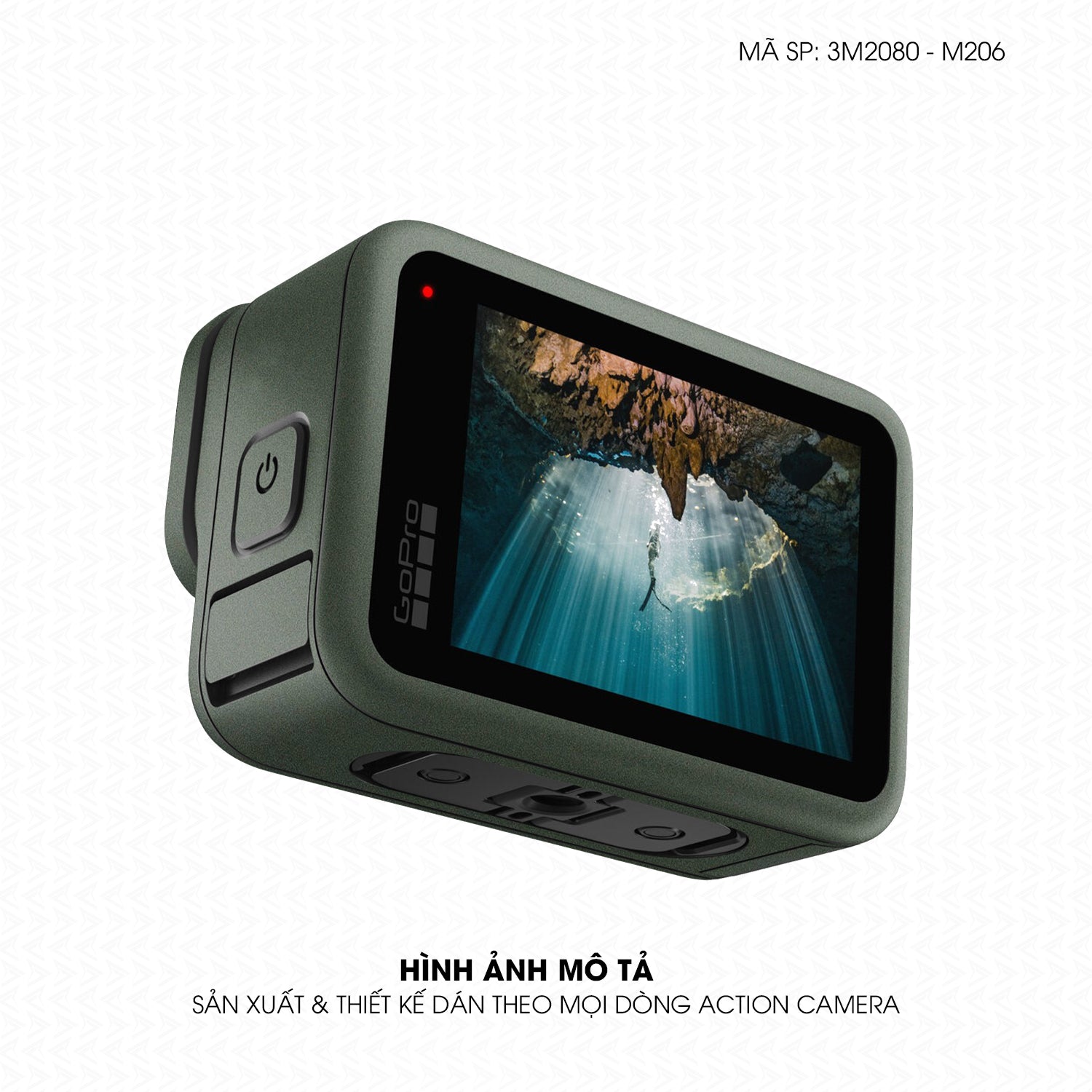 Dán Skin 3M Đổi Màu Action Camera Xanh Quân Đội | 3M2080-M206