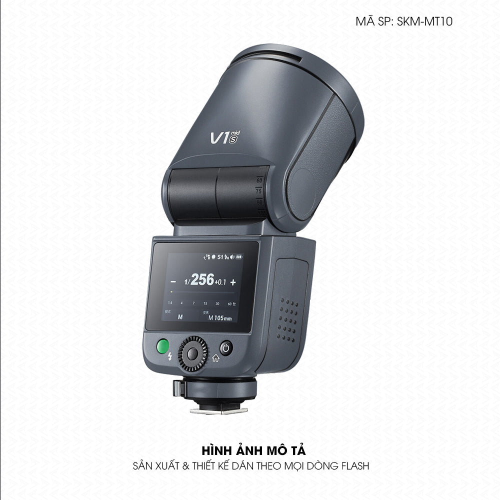Dán Skin Đèn Flash Đổi Màu Xanh Xám | SKM-MT10