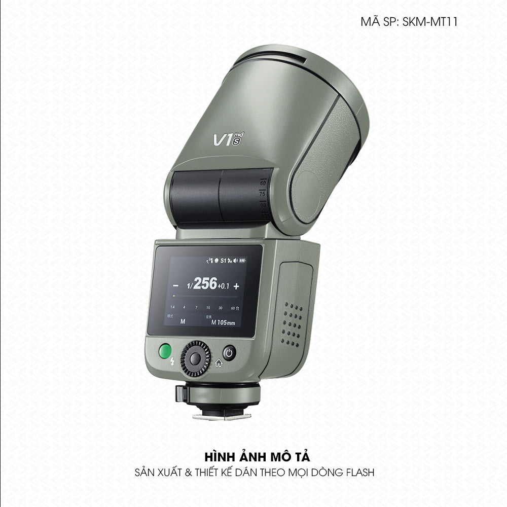 Dán Skin Đèn Flash Đổi Màu Xanh Rêu Xám | SKM-MT11