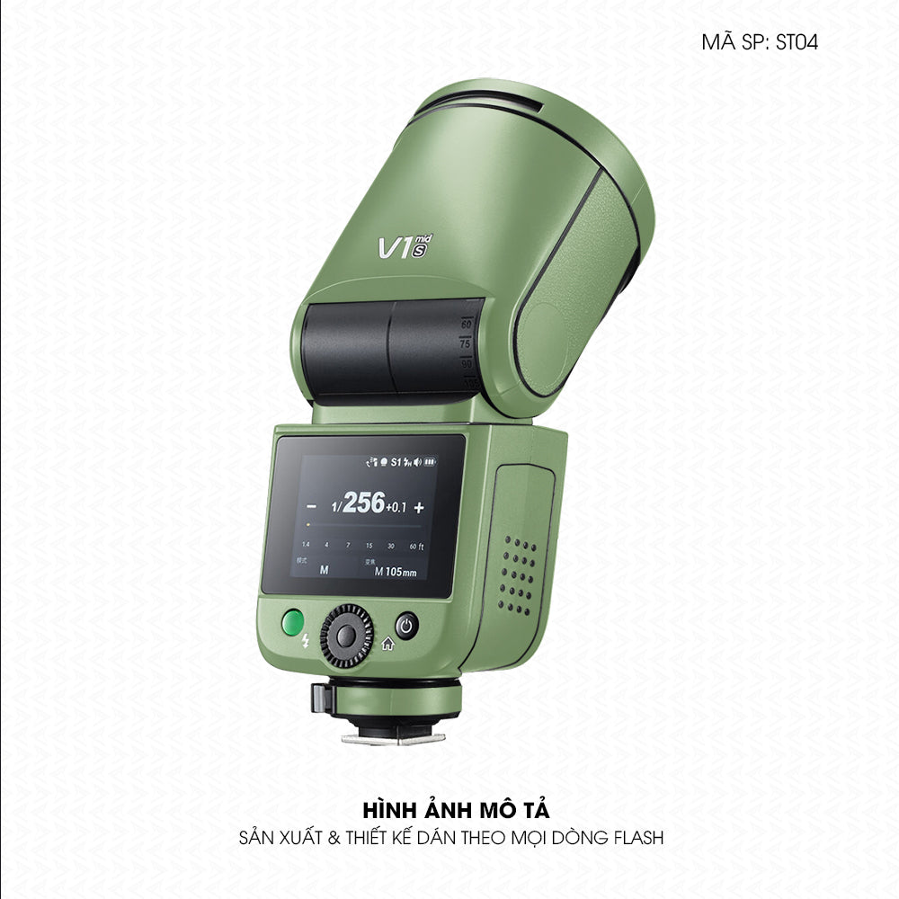 Dán Skin Đèn Flash Đổi Màu Xanh Lá Nhạt | ST04