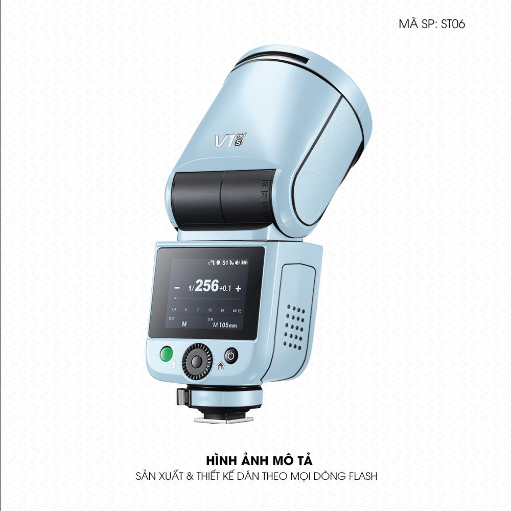 Dán Skin Đèn Flash Đổi Màu Xanh Baby | ST06