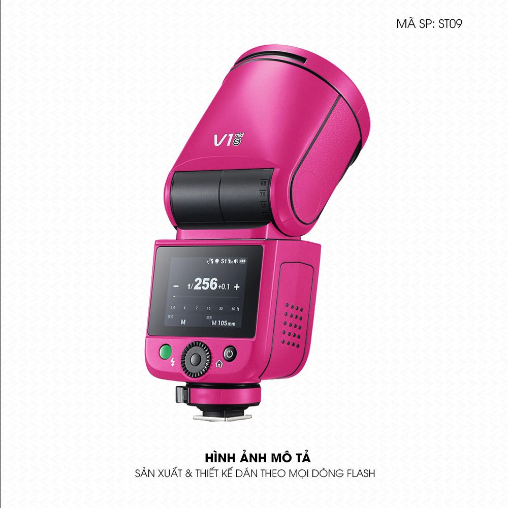 Dán Skin Đèn Flash Đổi Màu Hồng Đậm | ST09