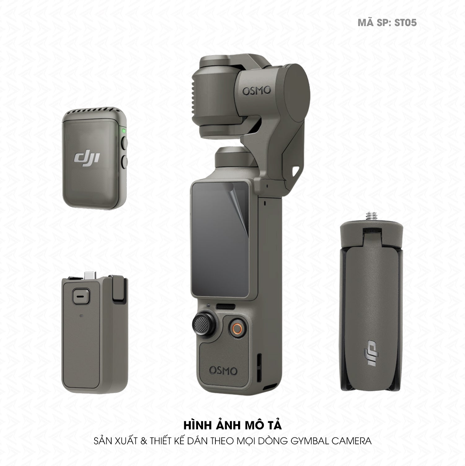 Dán Skin Gimbal Camera Đổi Màu Titan Xám | ST05