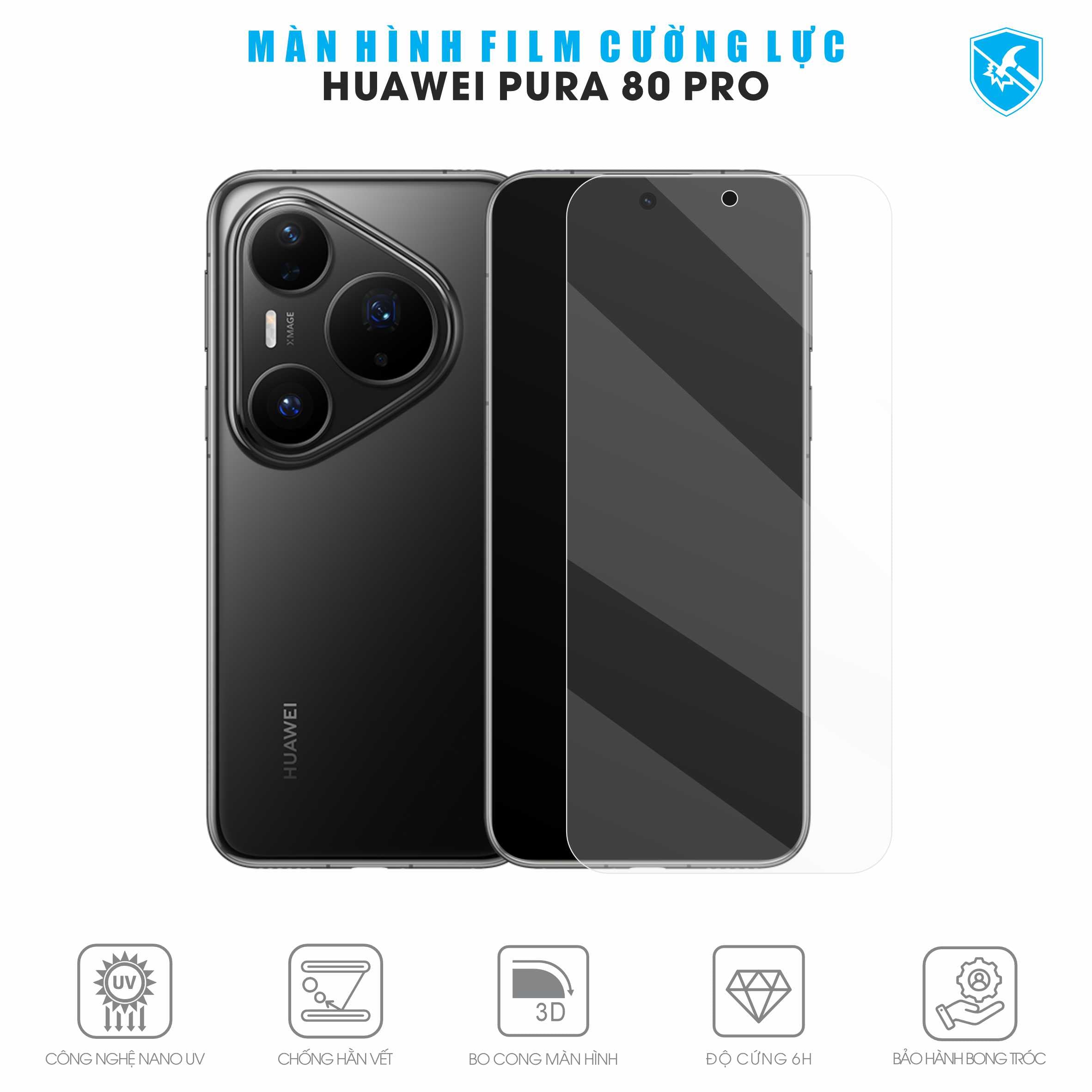 Dán Film Cường Lực Huawei Pura 80 Pro Full Màn Hình