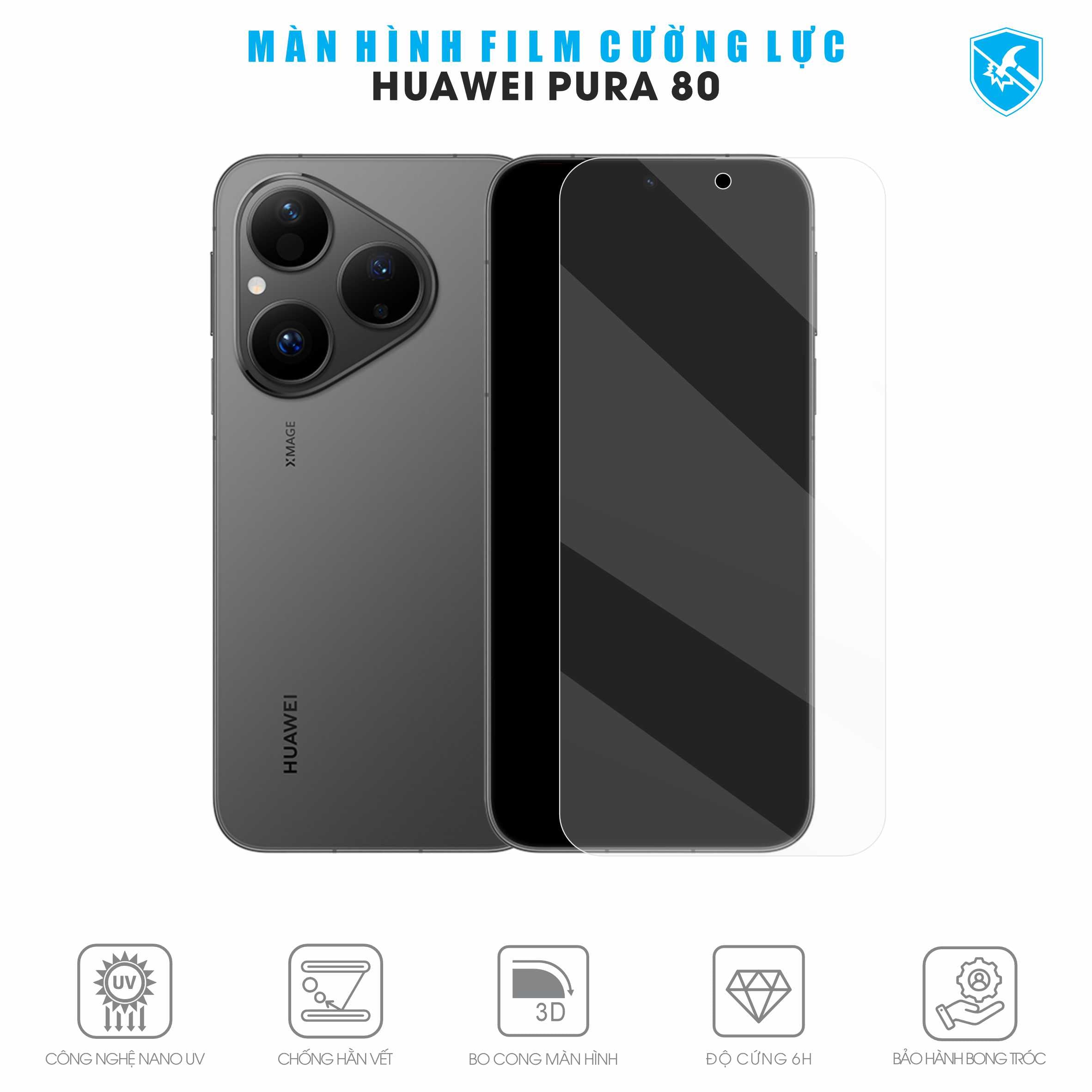 Dán Film Cường Lực Huawei Pura 80 Full Màn Hình